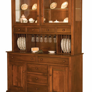 Munford - Amish Solid Wood 2 Door Hutch with Plate Rack