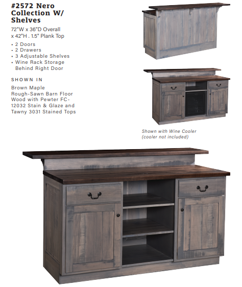 Nero- Amish Hardwood Home Bar