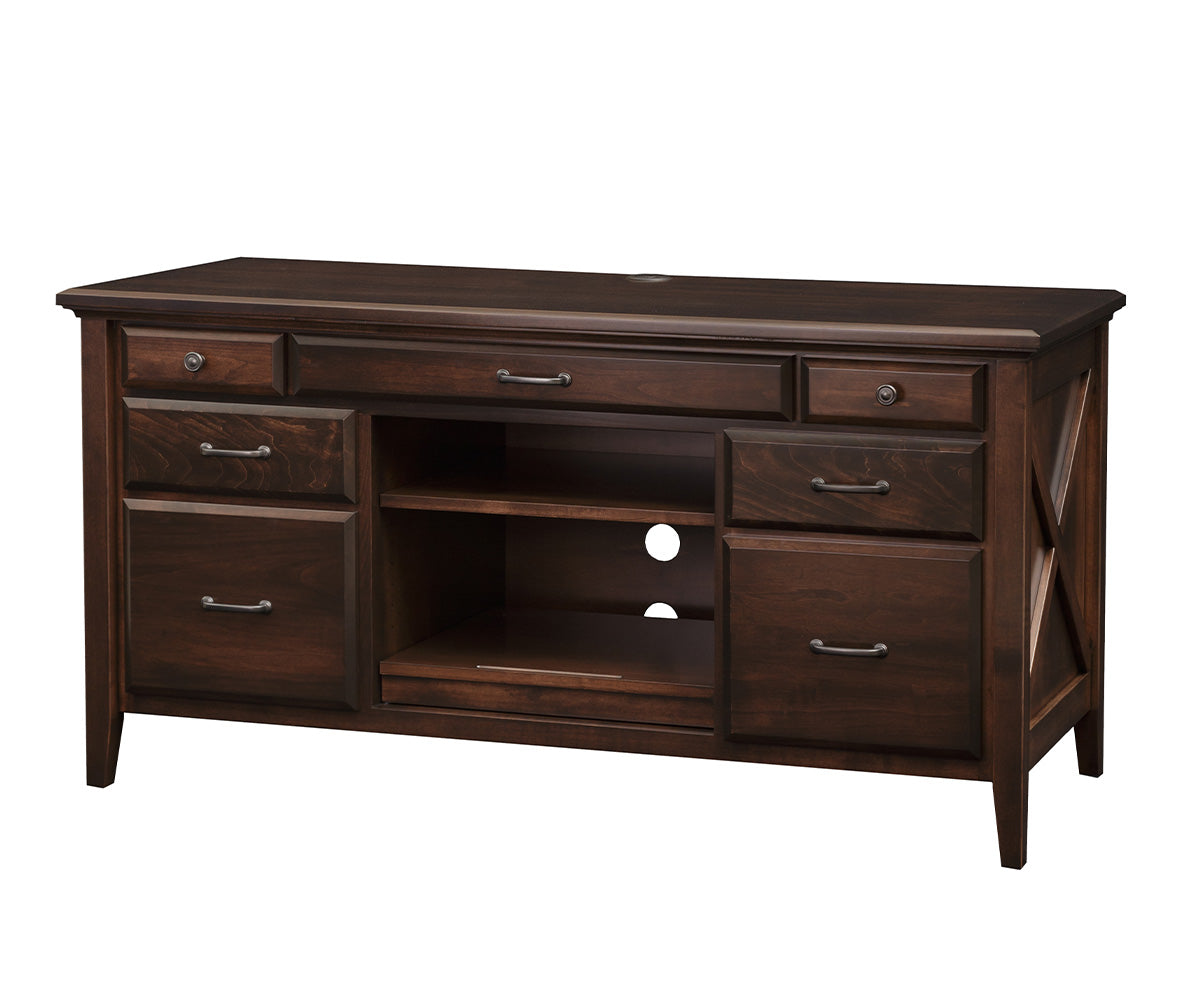 Newport- Amish Hardwood Large Credenza Cabinet With Optional Hutch
