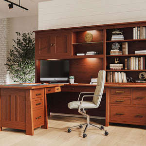 OFFICE Freemont Mission - Amish Hardwood Corner Desk w/ Optional Hutch