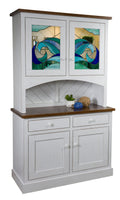 Ocean Front - Amish Solid Wood Leaded Glass Dining Hutch