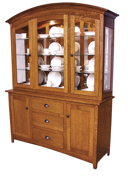 Old Century Mission - Amish Solid Wood 3 Door Dining Hutch