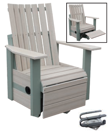 Outdoor Swivel Rocker With Footrest