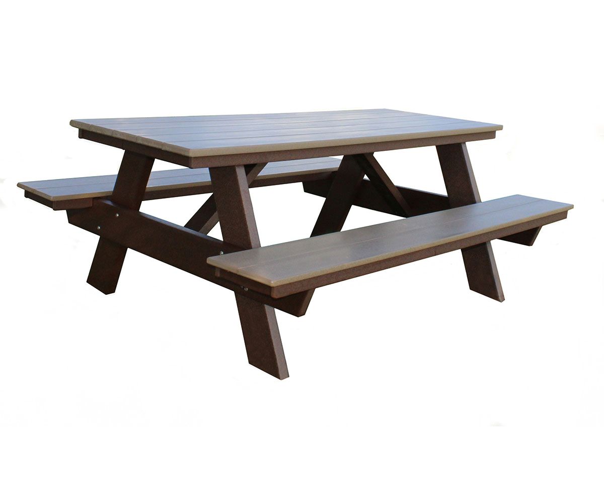 Poly Outdoor 8' Picnic Table With Bench