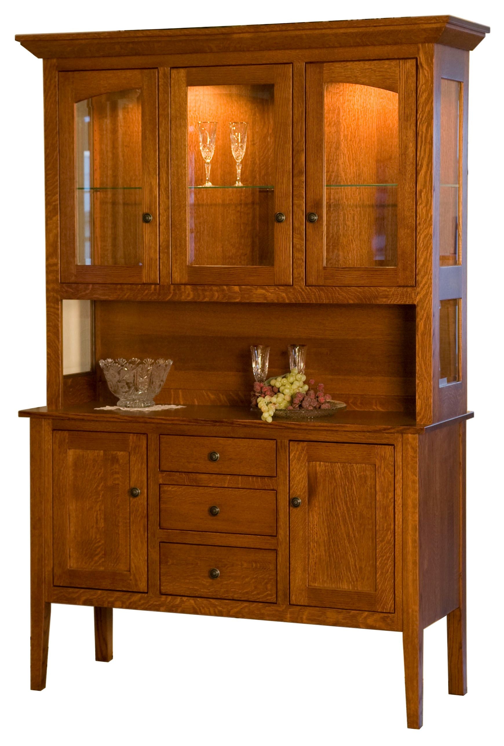 Pasadena - Amish Solid Wood 3 Door Dining Hutch