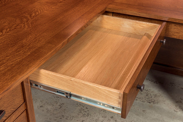 Covington - Amish Hardwood U-Shape Desk w/ Optional Hutch Topper