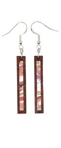 Rectangle Earrings Cocobolo - Pink