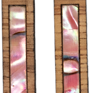 Rectangle Earrings Zebrawood - Pink