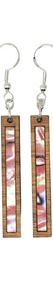 Rectangle Earrings Zebrawood - Pink