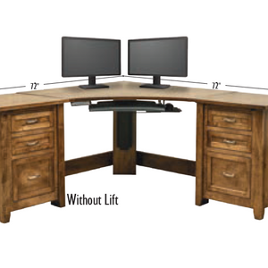 Premier - Amish Handcrafted Corner Desk With Optional Lift