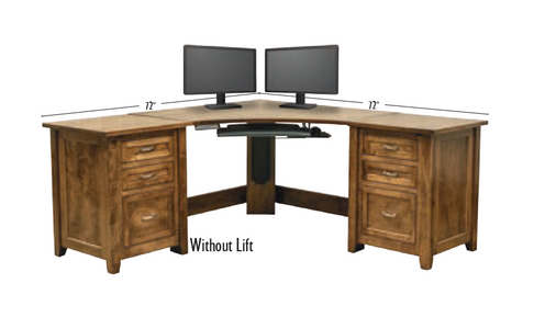 Premier - Amish Handcrafted Corner Desk With Optional Lift