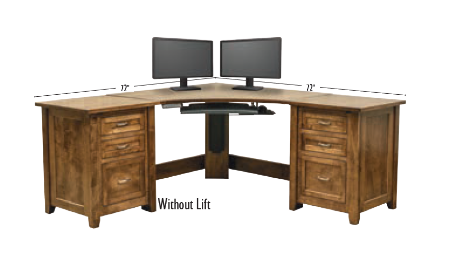 Premier - Amish Handcrafted Corner Desk With Optional Lift
