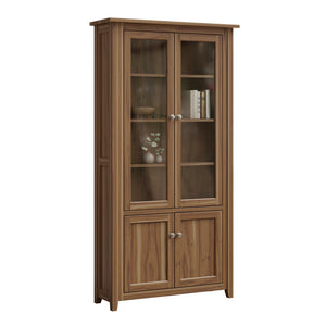 Premier - Amish Solid Wood Bookcase With Top & Bottom Doors
