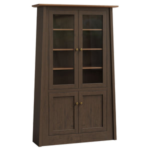 Prism- Amish Solid Wood Bookcase With Bottom Doors
