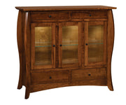 Quincy -  Amish Solid Wood Display Buffet Cabinet