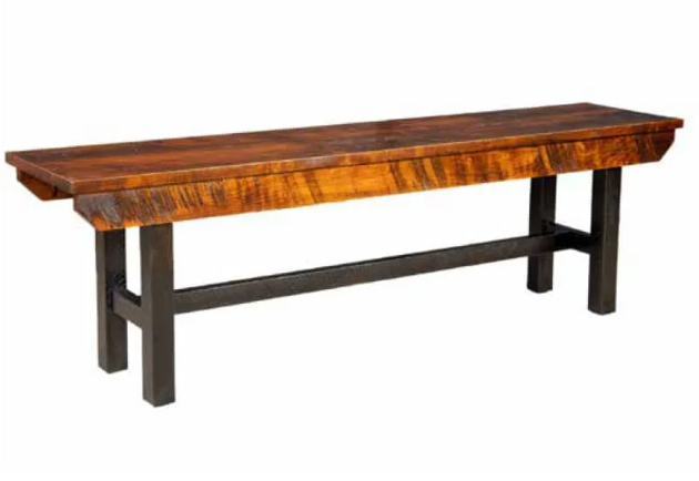 Sportsman Amish Rough-Cut Maple Trestle Bench