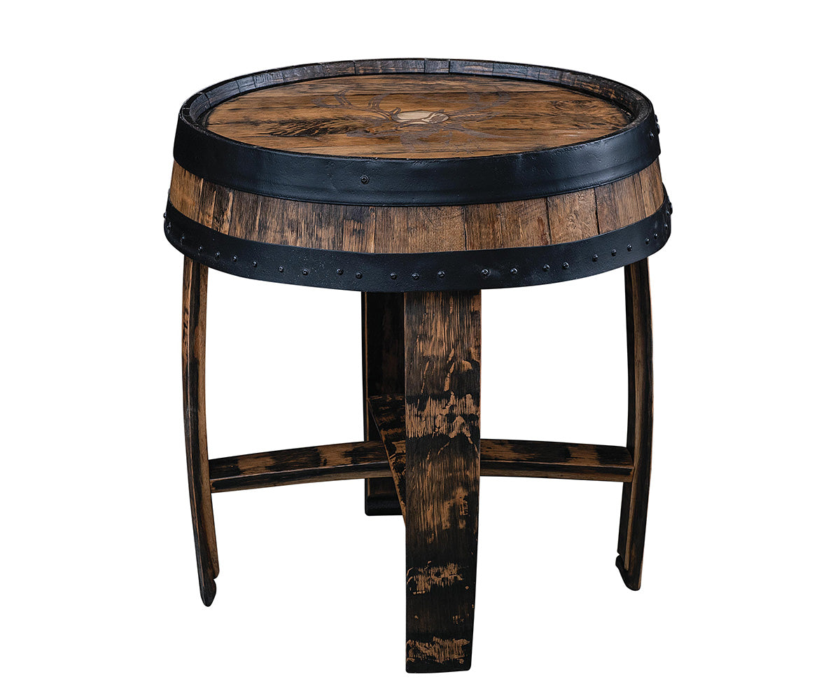 Moonshiner - Amish Handcrafted Whiskey Barrel Top End Table