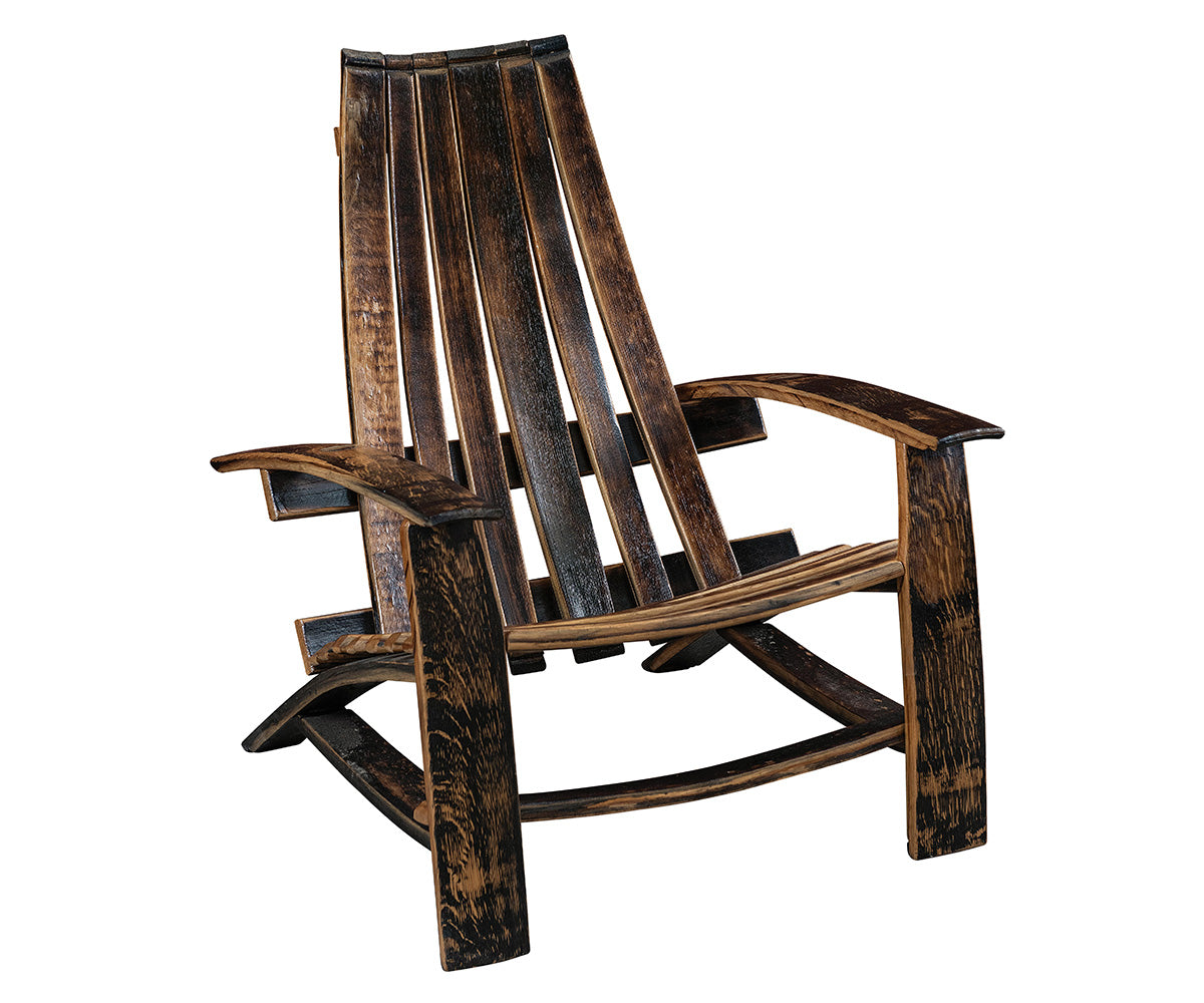 Porch Sipper - Amish Handcrafted Whiskey Barrel Lawn Chair