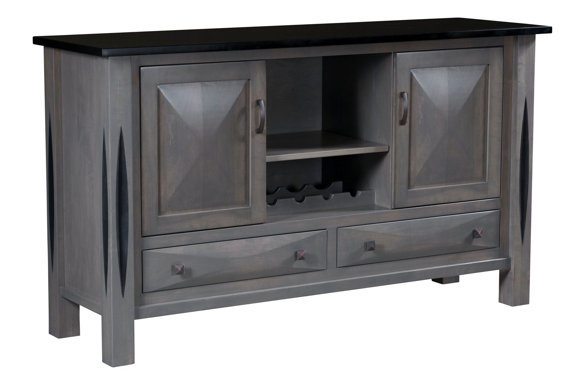 Ravena - Amish Solid Wood Buffet with Wine Rack - The Wood Reserve