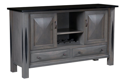 Ravena - Amish Solid Wood Buffet with Wine Rack