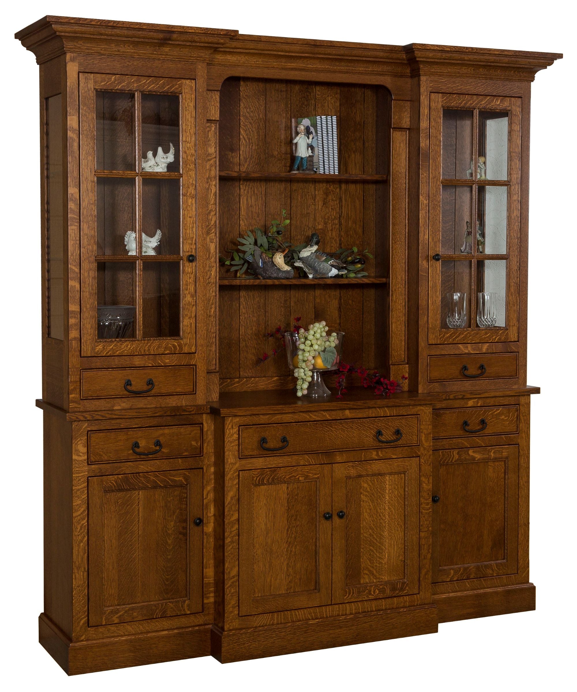 Reagan - Amish Solid Wood 4 Door Dining Hutch