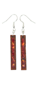Rectangle Earrings Cocobolo - Red