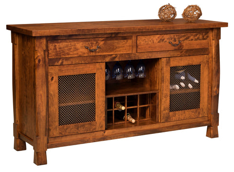 Rock Island - Amish Handcrafted Sideboard With Wine Rack