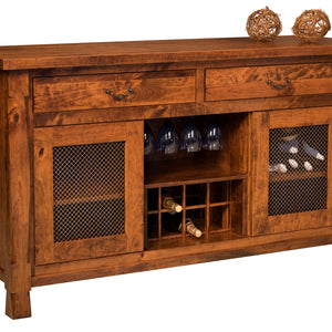 Rock Island - Amish Handcrafted Sideboard With Wine Rack