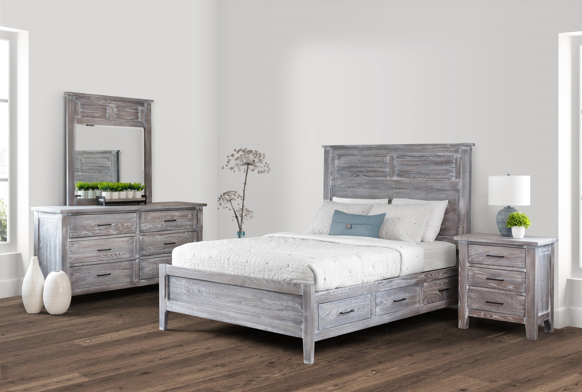manor grey dresser Antique Grey Luxury Bedroom Set With Marble Tops