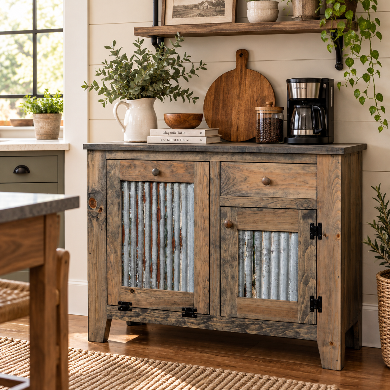 Gold Mine- Amish Handcrafted Coffee Station Cabinet