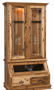 Rustic Hickory Handcrafted Gun Cabinet