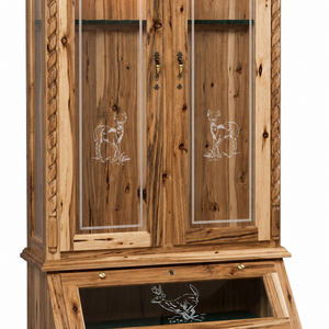 Rustic Hickory Handcrafted Gun Cabinet