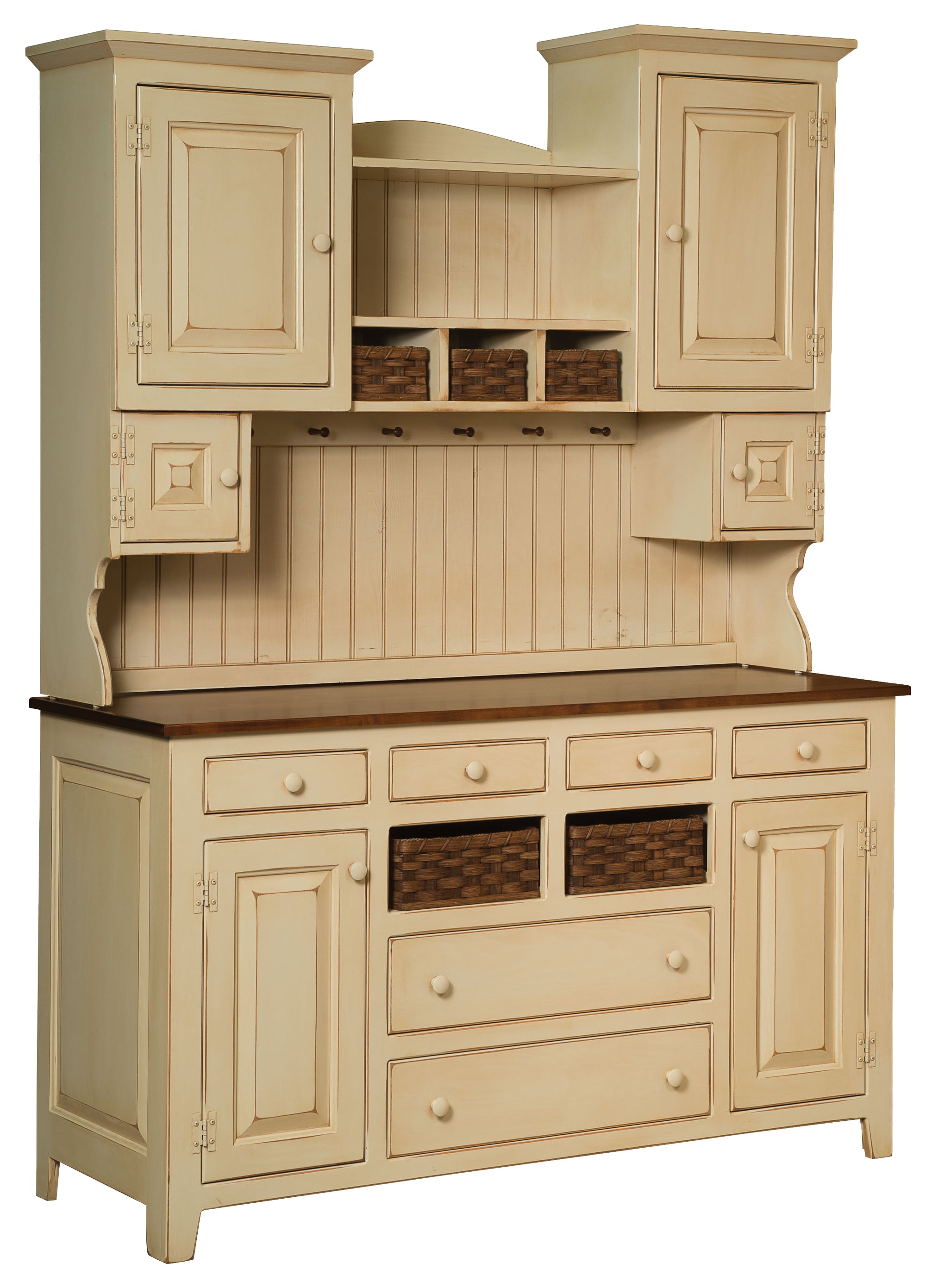 Sadie's- Amish Handcrafted Hutch With Optional Baskets