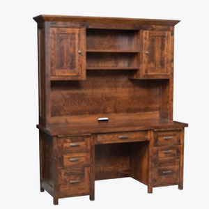 Sante Fe- Amish Handcrafted Double Pedestal With Hutch
