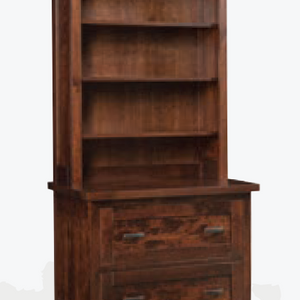 Sante Fe- Amish Handcrafted Lateral File Cabinet With Bookcase