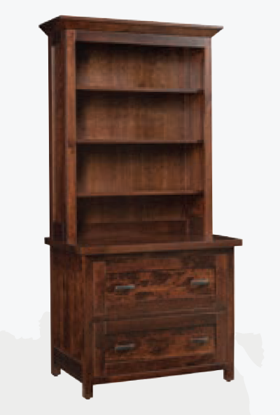 Sante Fe- Amish Handcrafted Lateral File Cabinet With Bookcase
