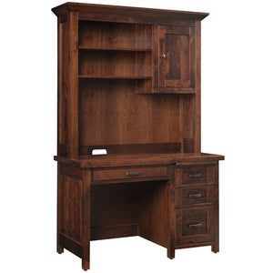 Sante Fe- Amish Handcrafted Single Pedestal With Hutch