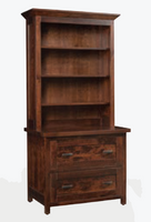 Sante Fe - Amish Handcrafted Lateral File Cabinet with Bookcase