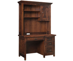Sante Fe - Amish Handcrafted Single Pedestal Desk With Hutch