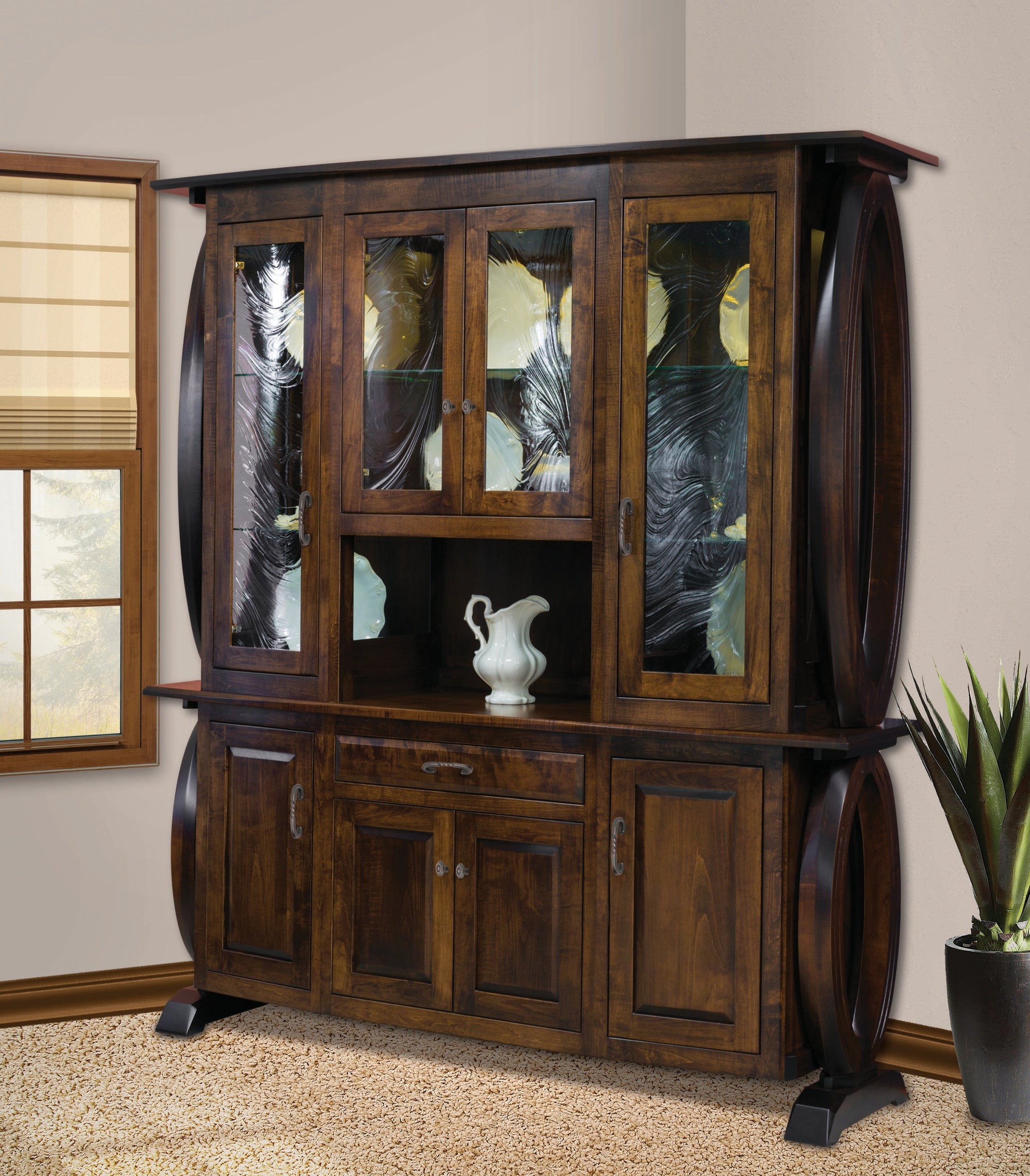 Saratoga - Amish Handcrafted 4 Door Dining Hutch