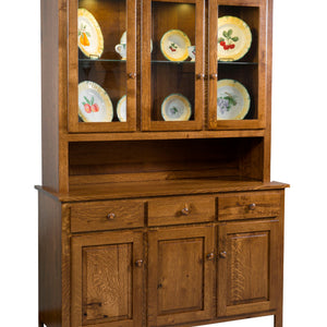 Shaker- Amish Handcrafted 3 Door 3 Drawer Dining Hutch