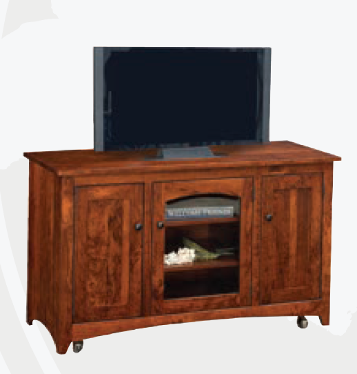 Shaker- Amish Handcrafted Modern TV Stand On Casters