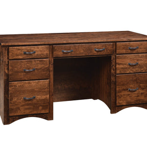 Shaker - Amish Handcrafted Double Pedestal Desk With Optional Hutch