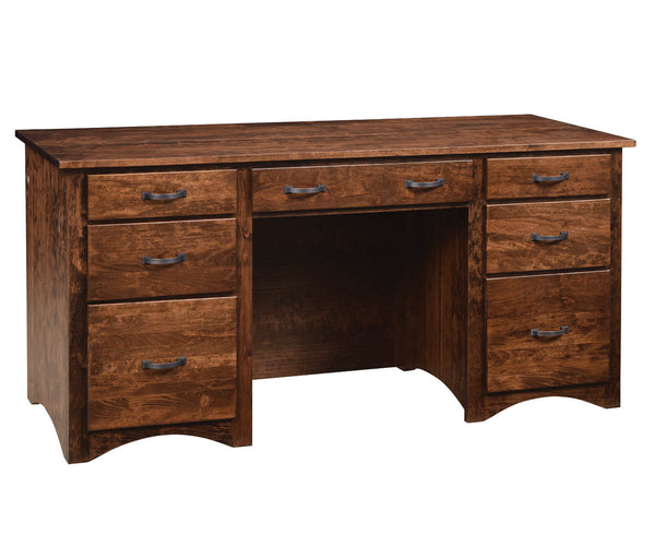 Shaker - Amish Handcrafted Double Pedestal Desk With Optional Hutch
