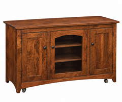 Shaker - Amish Handcrafted Modern TV Stand on Casters