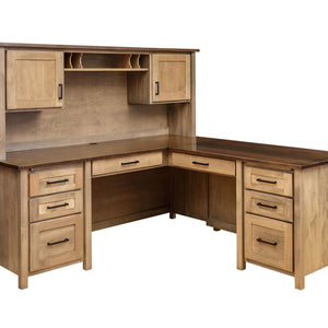 Shelton - Amish Hardwood L-Shaped Desk With Optional Hutch