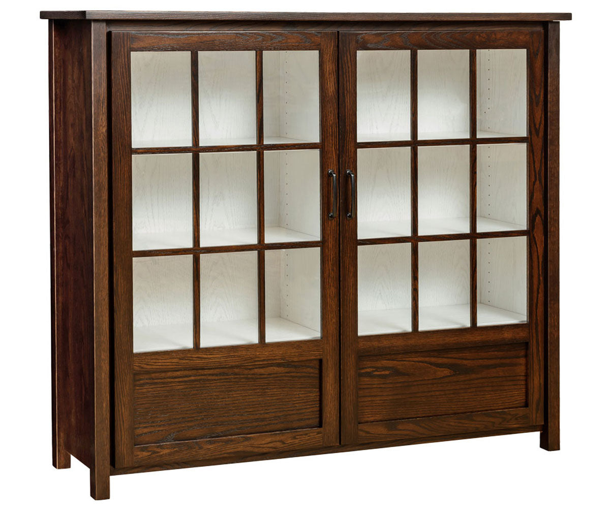 Shelton - Amish Hardwood Large Bookcase With Glass Doors