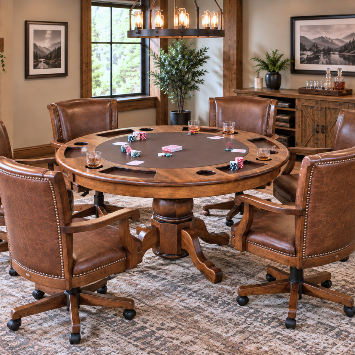 Winchester - Amish Handcrafted Flip Top Poker Table
