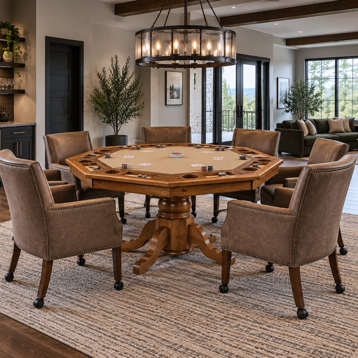 Hamilton - Amish Handcrafted Flip Top Poker Table