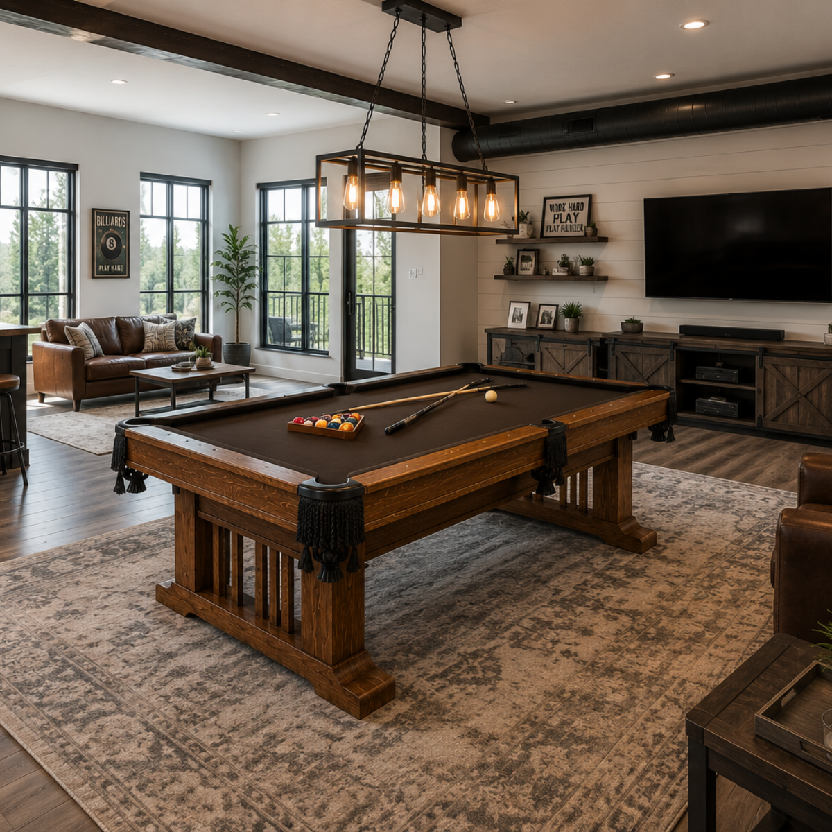 Signature Mission - Amish Handcrafted Pool Game Table